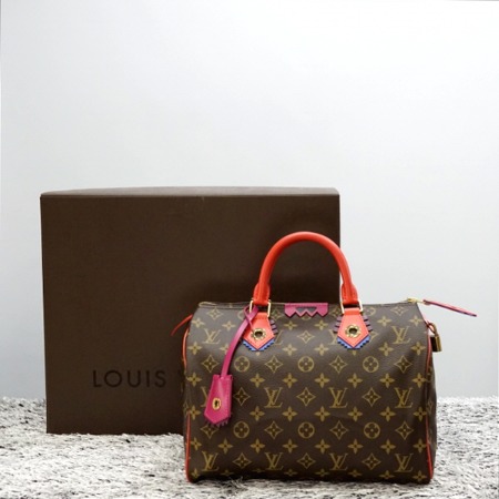 [새상품]Louis Vuitton(루이비통) M41665 한정판 모노그램 토템 스피디30 플라밍고 토트백