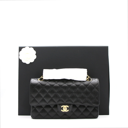 [새상품]Chanel(샤넬) A01112 캐비어 클래식 미듐 금장체인 숄더백aa14385