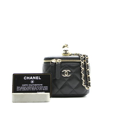 [미사용]Chanel(샤넬) AP2161 베니티 블랙 캐비어 미니 토트백 겸 숄더백aa16289