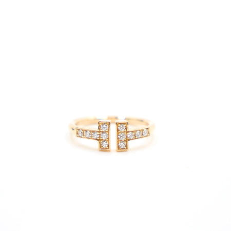 Tiffany(티파니) 18K로즈골드 다이아몬드 T와이어링 반지-6호aa11340