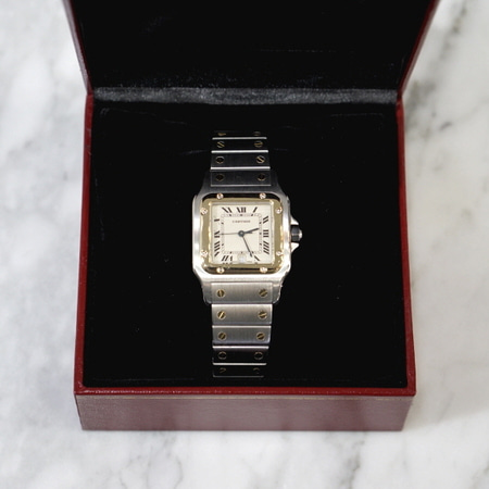 Cartier(까르띠에) W20011C4 산토스 18K 콤비 L사이즈 쿼츠 시계
