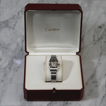 Cartier(까르띠에) W20056D6 산토스 갈베 S(스몰)사이즈 스틸 쿼츠 여성용 시계