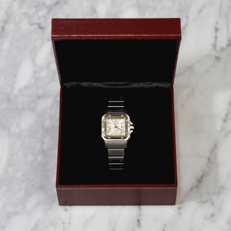Cartier(까르띠에) 18K(750)콤비 산토스 입체판 오토매틱 S(스몰)사이즈 여성용 시계