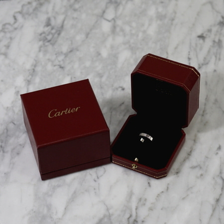 Cartier(까르띠에) B40505 18K 화이트골드 1포인트 다이아 러브링 반지 - 국내 9호