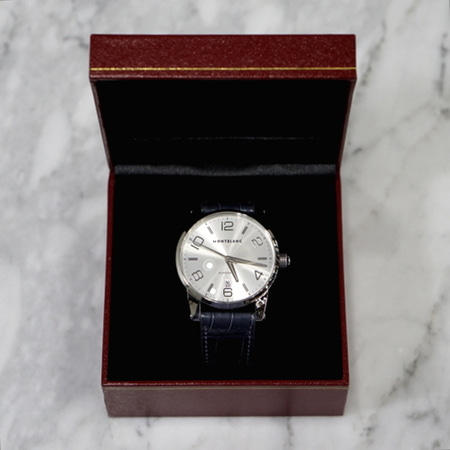 Montblanc(몽블랑) TIMEWALKER(타임워커) 실버판 오토매틱 가죽밴드 남성 시계