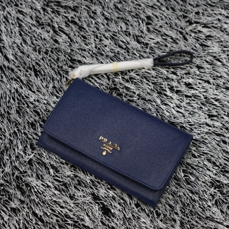 [새상품]Prada(프라다) 1m1438 골드로고 사피아노 스트랩 장지갑