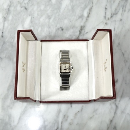Cartier(까르띠에) 18K골드 콤비 문페이즈 산토스 갈베 여성 시계