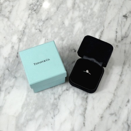 Tiffany(티파니) 플래티늄 0.45캐럿(4.5부) 다이아 웨딩 반지