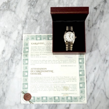 Rolex(롤렉스) 18238 18K골드 금통 DAY-DATE(데이데이트) 프레지던트 화이트 로만 남성 시계