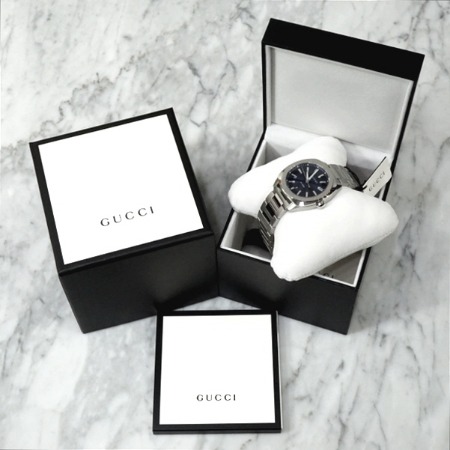 Gucci(구찌) YA142303 청판 스틸 쿼츠 남성 시계