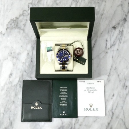 Rolex(롤렉스) 16613 18K골드 청판콤비(청콤) 서브마리너 시계