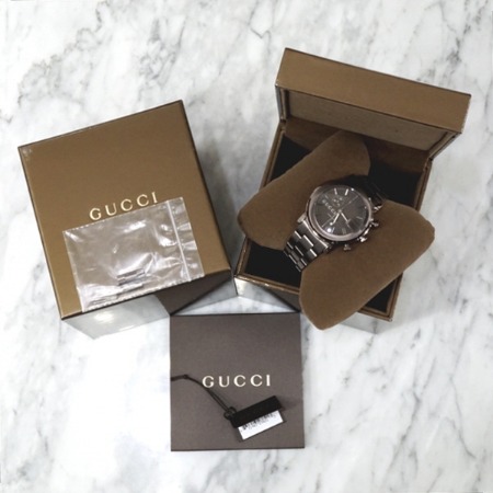 Gucci(구찌) YA101341 G 크로노 44mm 쿼츠 스틸 남성 시계