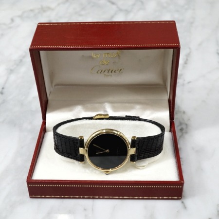 Cartier(까르띠에) MUST DE CATIER(머스트 드 까르띠에) 실버 금장 쿼츠 남여공용 시계