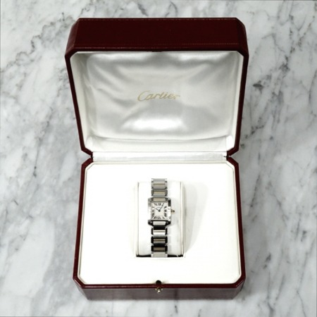 Cartier(까르띠에) W51007Q4 18K콤비 탱크 프랑세즈 S사이즈 여성 시계