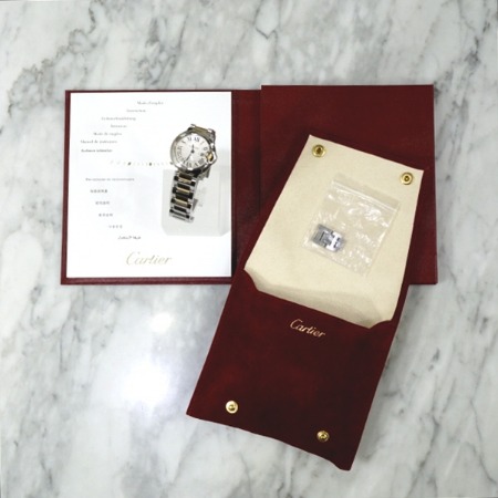 Cartier(까르띠에) W69007Z3 18K골드 콤비 발롱블루 28MM 여성 시계