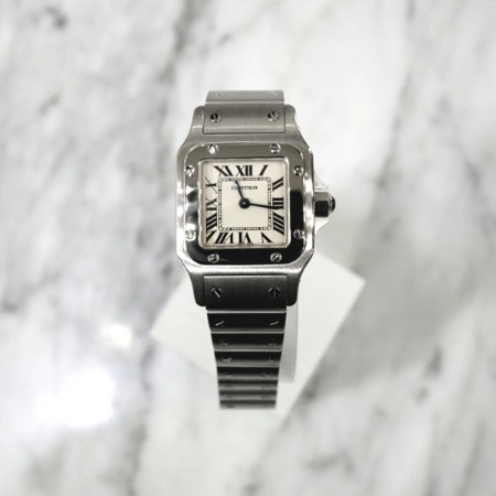 Cartier(까르띠에) W20056D6 산토스 갈베 S(스몰)사이즈 스틸 쿼츠 여성용 시계