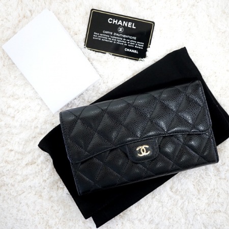 Chanel(샤넬) A31506 CC 캐비어 클래식 플랩 여성 장지갑