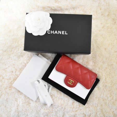 Chanel(샤넬) A80799 CC 클래식 램스킨 카드명함 지갑