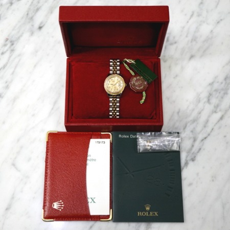 Rolex(롤렉스) 179173 18K골드콤비 데이저스트 컴퓨터판 10포인트 다이아 여성 시계