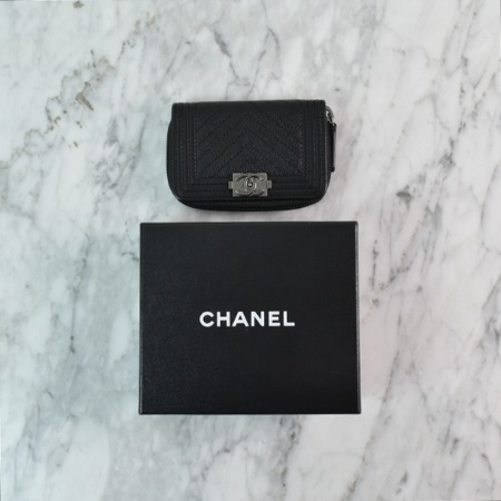 Chanel(샤넬) A80602 보이샤넬 캐비어 지퍼 코인카드지갑aa01955