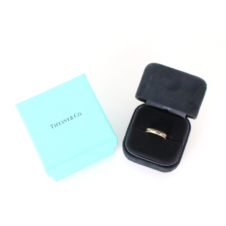Tiffany(티파니) 18K골드 플래티늄 콤비 밀그레인 3mm 웨딩밴드 반지-8호aa05487