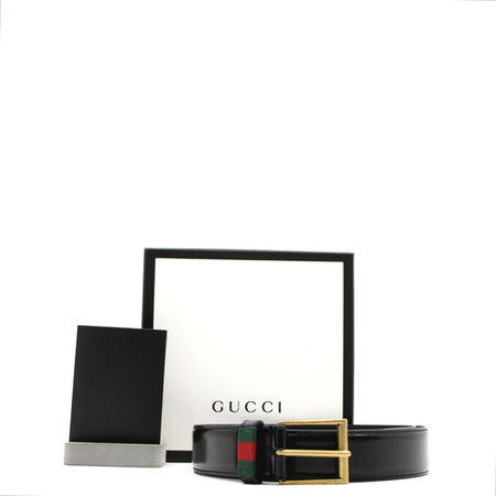 [새상품]Gucci(구찌) 495125  웹 디테일 레더 남성 벨트aa08051