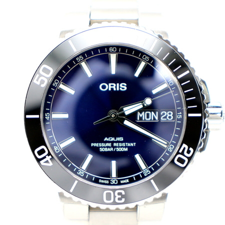 ORIS(오리스) 752 7733 4135 신형 AQUIS 애커스 데이데이트 스틸 남성 시계aa09103