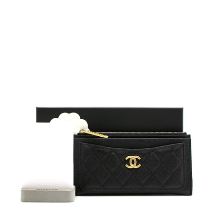 [새상품][신상]Chanel(샤넬) AP1424B02849 캐비어 지퍼 장지갑 겸 파우치백aa10200