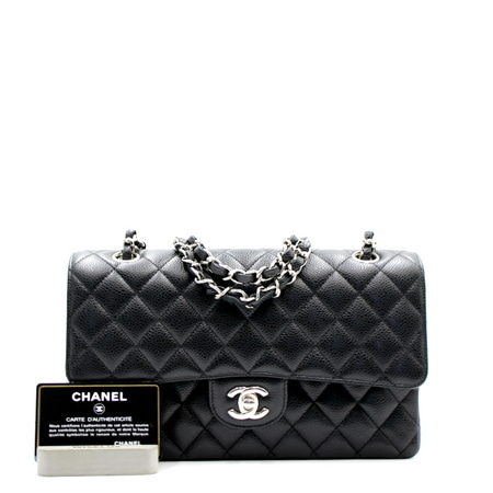 Chanel(샤넬) A01112 캐비어 클래식 미듐 은장체인 숄더백aa11708