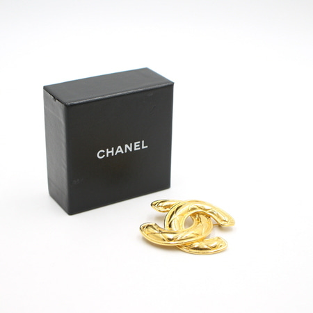 Chanel(샤넬) 빈티지 CC 로고 금장 여성 브로치aa15704