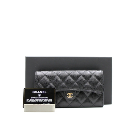 [새상품]Chanel(샤넬) A80758 CC 캐비어 클래식 플랩 여성 장지갑aa15989