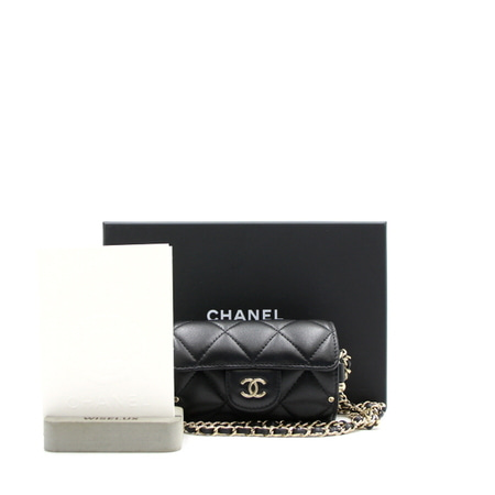 [미사용]Chanel(샤넬) AP2285 램스킨 주얼 체인 카드 홀더 크로스백aa14724