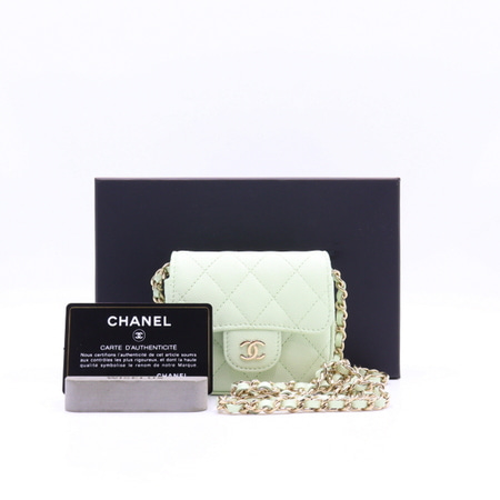 [새상품]Chanel(샤넬) AP2475 22시즌 캐비어 클래식 플랩 미니 금장체인 숄더백 겸 크로스백aa18262