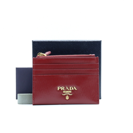 Prada(프라다) 1MC026 골드메탈 사피아노 카드 동전지갑aa21459