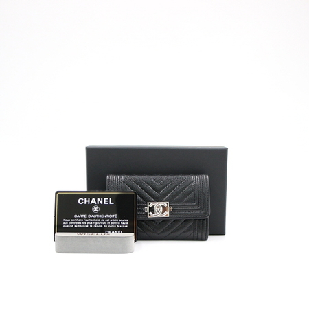 Chanel(샤넬) A80603 캐비어 쉐브론 보이샤넬 카드명함케이스 지갑aa20398