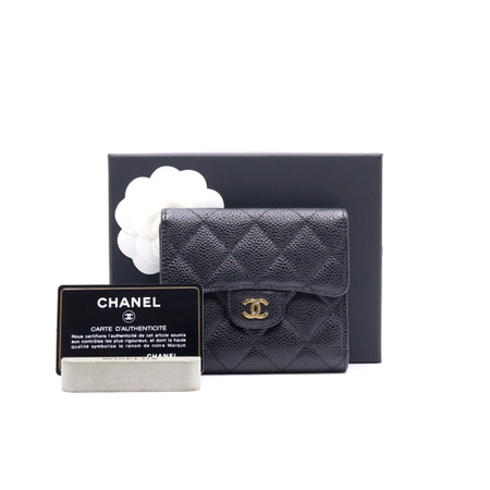 Chanel(샤넬) AP0231 캐비어 클래식 스몰 플랩 은장CC 여성 반지갑aa22286