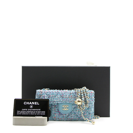 [새상품]Chanel(샤넬) iPhone XII Pro 체인 클래식 트위드 폰 케이스aa13047