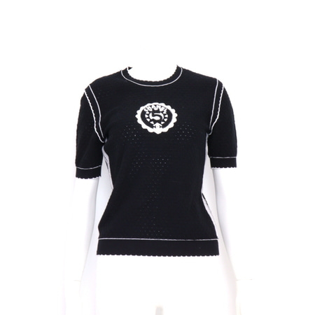 [새상품]Chanel(샤넬) P74144 23시즌 크루즈라인 니트 탑 여성 반팔 니트 티셔츠aa25614