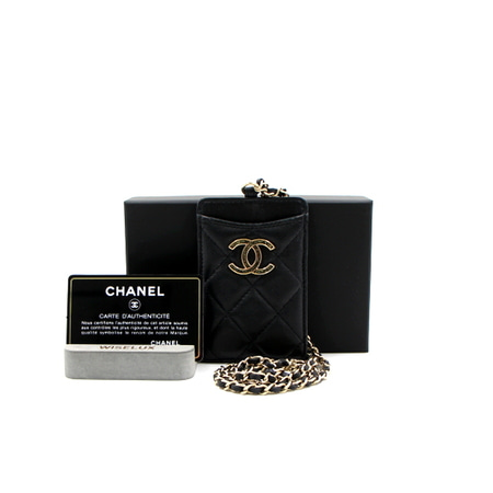 Chanel(샤넬) A01745 램스킨 마트라쎄 체인 카드 목걸이 카드지갑aa28854
