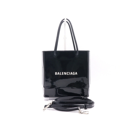 Balenciaga(발렌시아가) 572411 블랙 유광 레더 쇼핑 XXS 토트백 겸 숄더백aa29067