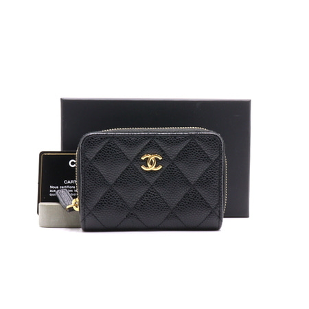 Chanel(샤넬) AP0216 캐비어 클래식 금장CC 지퍼 카드지갑aa26882