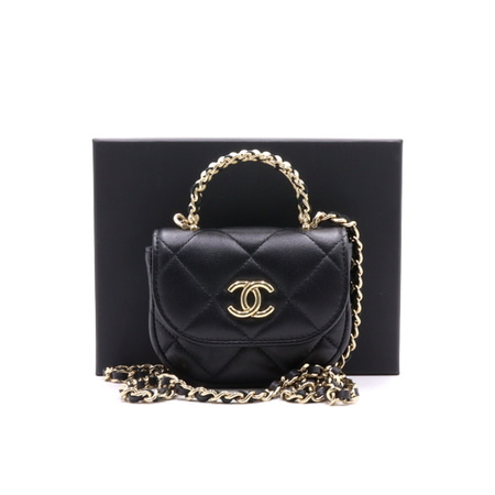 Chanel(샤넬) 탑핸들 플랩 미니 카드 케이스 금장체인 크로스백aa30169