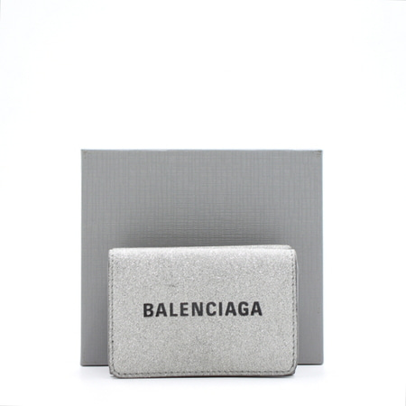 Balenciaga(발렌시아가) 551921 메탈릭 실버 글리터 에브리데이 미니 반지갑aa15146