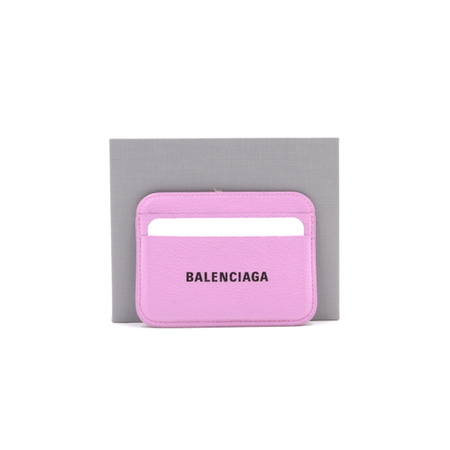 Balenciaga(발렌시아가) 593812 핑크레더 로고 프린팅 라운드 카드 지갑aa30684
