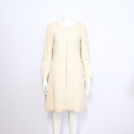 Chanel(샤넬) P45181 13시즌 로브 에크루 컬러 여성 지퍼 드레스 원피스aa32187