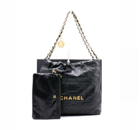 Chanel(샤넬) AS3260 블랙 카프스킨 골드메탈 체인 스몰 22백(투투백)aa32855
