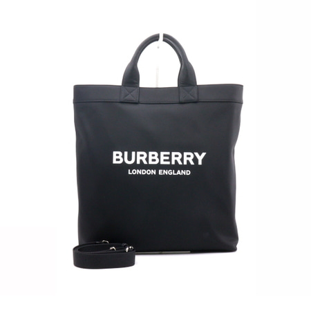 Burberry(버버리) 8026233 레터링 로고 블랙 나일론 토트백 겸 숄더백aa33426