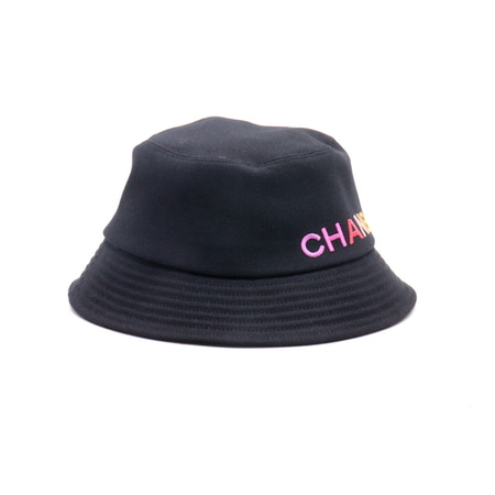 [새상품]Chanel(샤넬) AA9703 멀티컬러 레터링 로고 블랙 코튼 버킷햇 모자aa33771