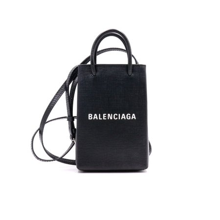 Balenciaga(발렌시아가) 593826 블랙 로고 미니 폰홀더 토트백 겸 숄더백 크로스백aa34227