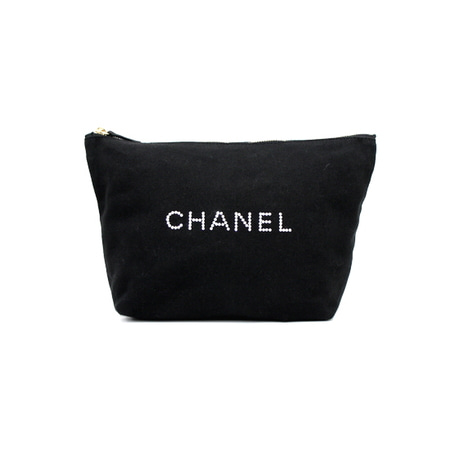 Chanel(샤넬) M03791 블랙 캔버스 이니셜 로고 파우치백aa34637